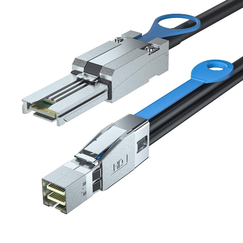 HYFIBER SFF-8644 to SFF-8088 Cable, 6Gbps External HD Mini SAS Hybrid Cable, 3-Meter(9.8ft), 100 Ohms, Attached SCSI for Raid Systems, DataCenter, Servers, Workstations and Desktops - Image 1